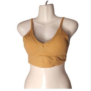 Ribbed Spaghetti-Strap Padded Tank Top